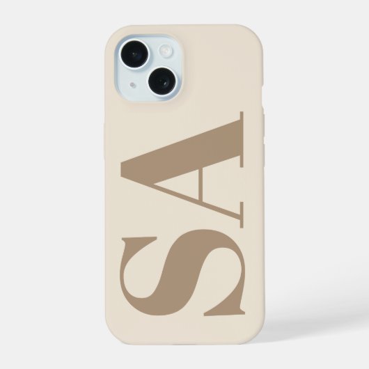 trendy Antiek Wit met Monogram Case-Mate iPhone 15 Case (Achterkant)