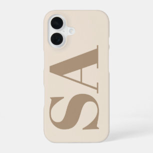 trendy Antiek Wit met Monogram Case-Mate iPhone 16 Hoesje