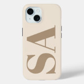 trendy Antiek Wit met Monogram Case-Mate iPhone Case (Achterkant)