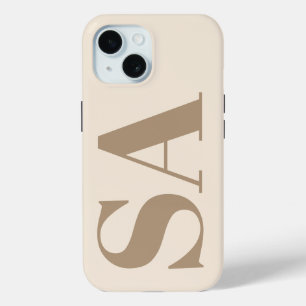 trendy Antiek Wit met Monogram Case-Mate iPhone 15 Case