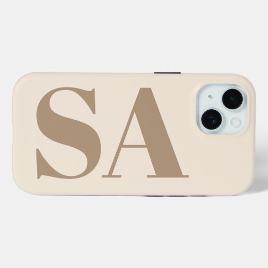 trendy Antiek Wit met Monogram Case-Mate iPhone Case (Achterkant (horizontaal))