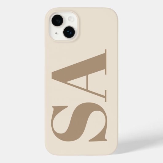 trendy Antiek Wit met Monogram Case-Mate iPhone Case (Achterkant)