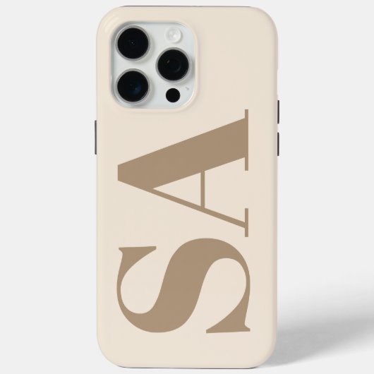 trendy Antiek Wit met Monogram Case-Mate iPhone Case (Achterkant)