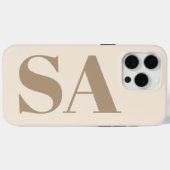 trendy Antiek Wit met Monogram Case-Mate iPhone Case (Achterkant (horizontaal))