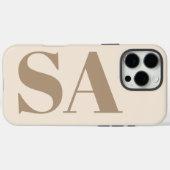 trendy Antiek Wit met Monogram Case-Mate iPhone Case (Achterkant (horizontaal))