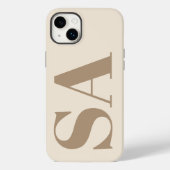 trendy Antiek Wit met Monogram Case-Mate iPhone Case (Achterkant)