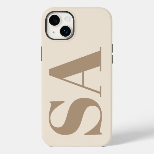 trendy Antiek Wit met Monogram Case-Mate iPhone Case (Achterkant)