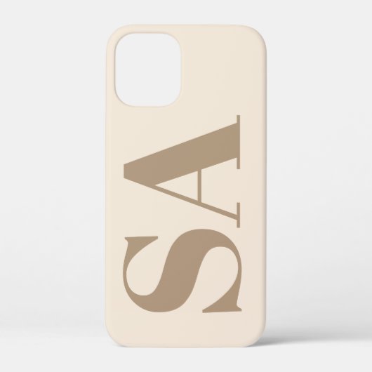 trendy Antiek Wit met Monogram Case-Mate iPhone Case (Achterkant)