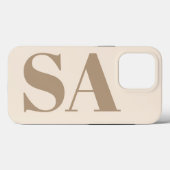 trendy Antiek Wit met Monogram Case-Mate iPhone Case (Achterkant (horizontaal))
