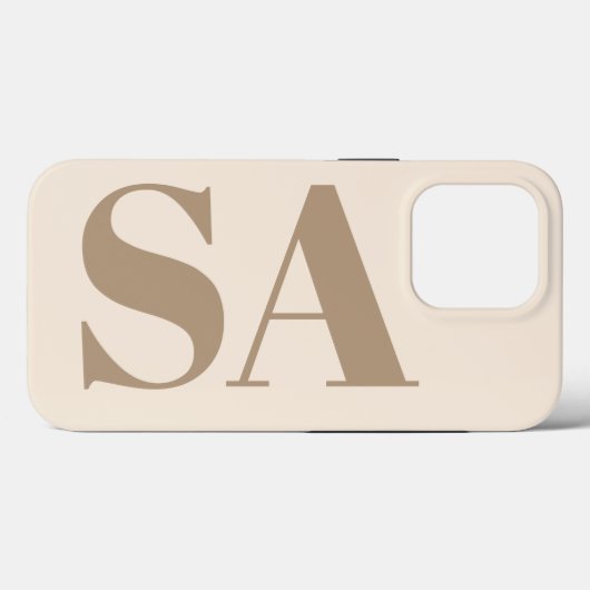 trendy Antiek Wit met Monogram Case-Mate iPhone Case (Achterkant (horizontaal))