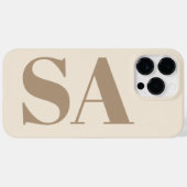 trendy Antiek Wit met Monogram Case-Mate iPhone Case (Achterkant (horizontaal))