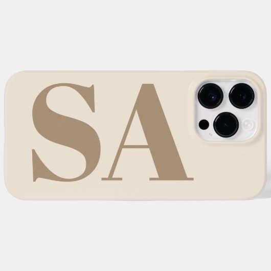 trendy Antiek Wit met Monogram Case-Mate iPhone Case (Achterkant (horizontaal))
