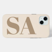 trendy Antiek Wit met Monogram Case-Mate iPhone Case (Achterkant (horizontaal))