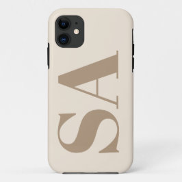 trendy Antiek Wit met Monogram Case-Mate iPhone Case