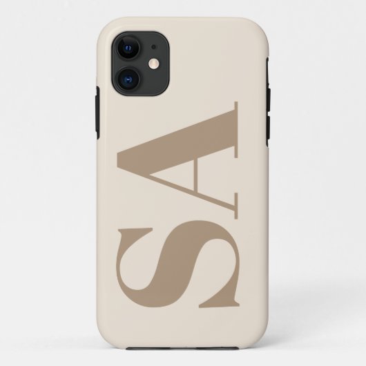 trendy Antiek Wit met Monogram Case-Mate iPhone Case (Achterkant)