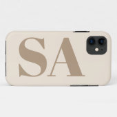 trendy Antiek Wit met Monogram Case-Mate iPhone Case (Achterkant (horizontaal))