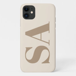 trendy Antiek Wit met Monogram Case-Mate iPhone Case