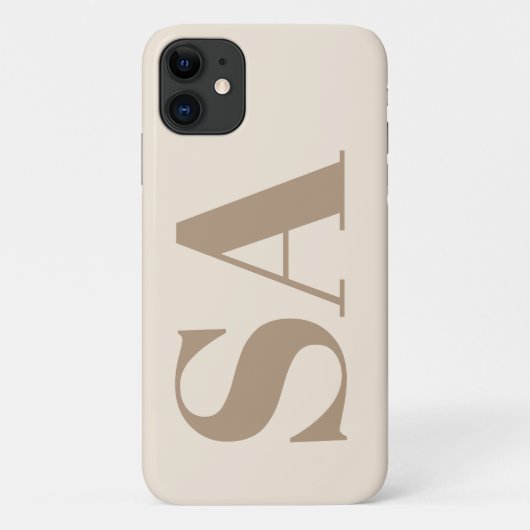 trendy Antiek Wit met Monogram Case-Mate iPhone Case (Achterkant)