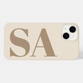 trendy Antiek Wit met Monogram Case-Mate iPhone Case (Achterkant (horizontaal))