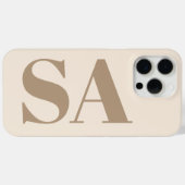 trendy Antiek Wit met Monogram Case-Mate iPhone Case (Achterkant (horizontaal))