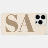 trendy Antiek Wit met Monogram Case-Mate iPhone Case (Achterkant (horizontaal))
