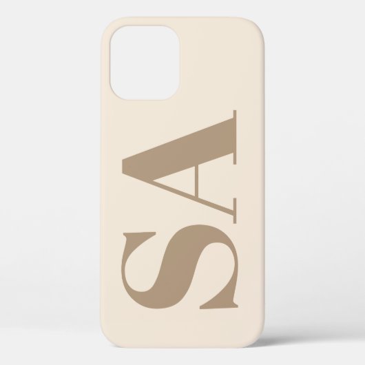 trendy Antiek Wit met Monogram Case-Mate iPhone Case (Achterkant)