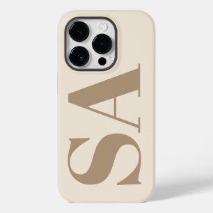 trendy Antiek Wit met Monogram Case-Mate iPhone 14 Pro Hoesje
