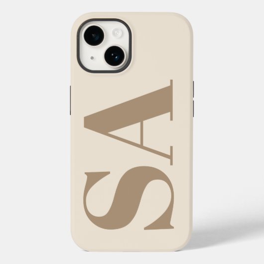 trendy Antiek Wit met Monogram Case-Mate iPhone Case (Achterkant)