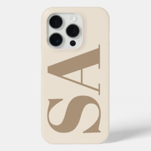 trendy Antiek Wit met Monogram Case-Mate iPhone 15 Pro Case