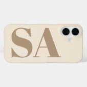 trendy Antiek Wit met Monogram Case-Mate iPhone Case (Achterkant (horizontaal))