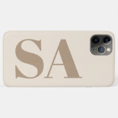trendy Antiek Wit met Monogram Case-Mate iPhone Case (Achterkant (horizontaal))