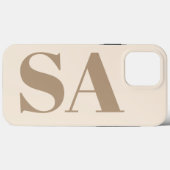trendy Antiek Wit met Monogram Case-Mate iPhone Case (Achterkant (horizontaal))