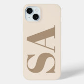 trendy Antiek Wit met Monogram Case-Mate iPhone Case (Achterkant)