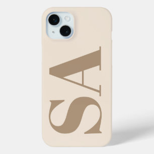 trendy Antiek Wit met Monogram Case-Mate iPhone 15 Mini Hoesje
