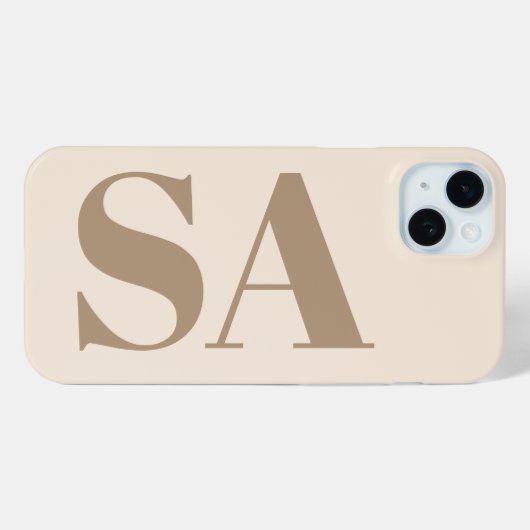 trendy Antiek Wit met Monogram Case-Mate iPhone Case (Achterkant (horizontaal))