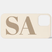 trendy Antiek Wit met Monogram Case-Mate iPhone Case (Achterkant / Rechts)
