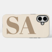 trendy Antiek Wit met Monogram Case-Mate iPhone Case (Achterkant (horizontaal))