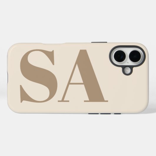 trendy Antiek Wit met Monogram Case-Mate iPhone Case (Achterkant (horizontaal))