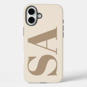 trendy Antiek Wit met Monogram Case-Mate iPhone Case (Achterkant)