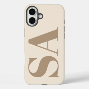 trendy Antiek Wit met Monogram Case-Mate iPhone 16 Plus Hoesje