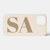 trendy Antiek Wit met Monogram Case-Mate iPhone Case (Achterkant (horizontaal))