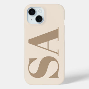 trendy Antiek Wit met Monogram Case-Mate iPhone 15 Case