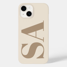 trendy Antiek Wit met Monogram Case-Mate iPhone 14 Hoesje