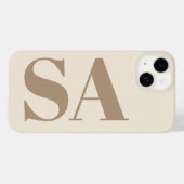 trendy Antiek Wit met Monogram Case-Mate iPhone Case (Achterkant (horizontaal))