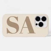 trendy Antiek Wit met Monogram Case-Mate iPhone Case (Achterkant (horizontaal))