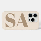 trendy Antiek Wit met Monogram Case-Mate iPhone Case (Achterkant (horizontaal))