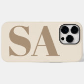 trendy Antiek Wit met Monogram Case-Mate iPhone Case (Achterkant (horizontaal))