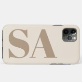 trendy Antiek Wit met Monogram Case-Mate iPhone Case (Achterkant (horizontaal))