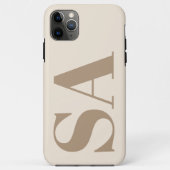 trendy Antiek Wit met Monogram Case-Mate iPhone Case (Achterkant)