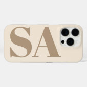 trendy Antiek Wit met Monogram Case-Mate iPhone Case (Achterkant (horizontaal))